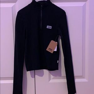 Vans black long sleeve quarter zip NEW